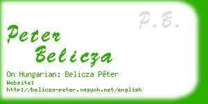 peter belicza business card